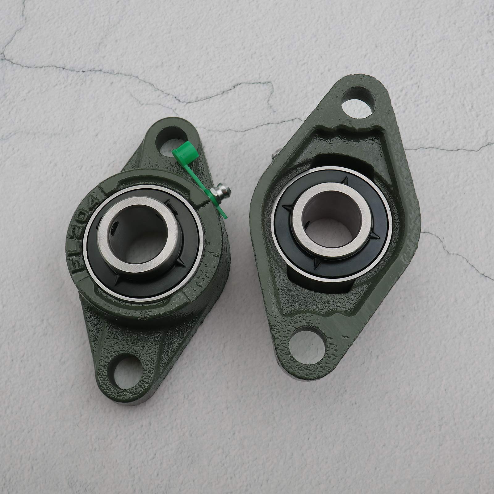 2X Roulements de Bloc d'oreiller UCFL206 30mm en Métal Vert Roulement à Bride Rhombique à 2 Boulons