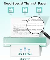 Vista 32 de Itari Impresora portátil, impresora sin tinta M08F, impresoras portátiles Bluetooth inalámbricas para viajes, compatible con impresora térmica