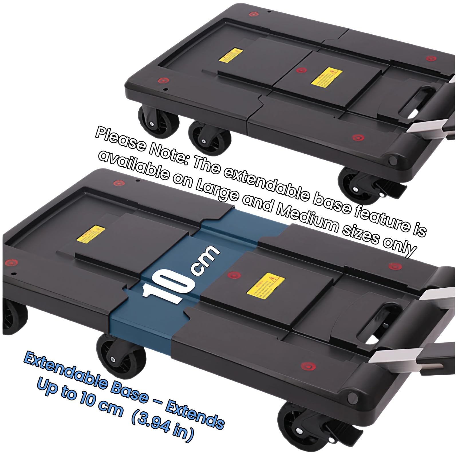 Mueva Cargas Pesadas con Facilidad: Carro Plegable de Plataforma Plana, Carro rodante con Ruedas giratorias y asa retráctil for Uso doméstico y de Oficina