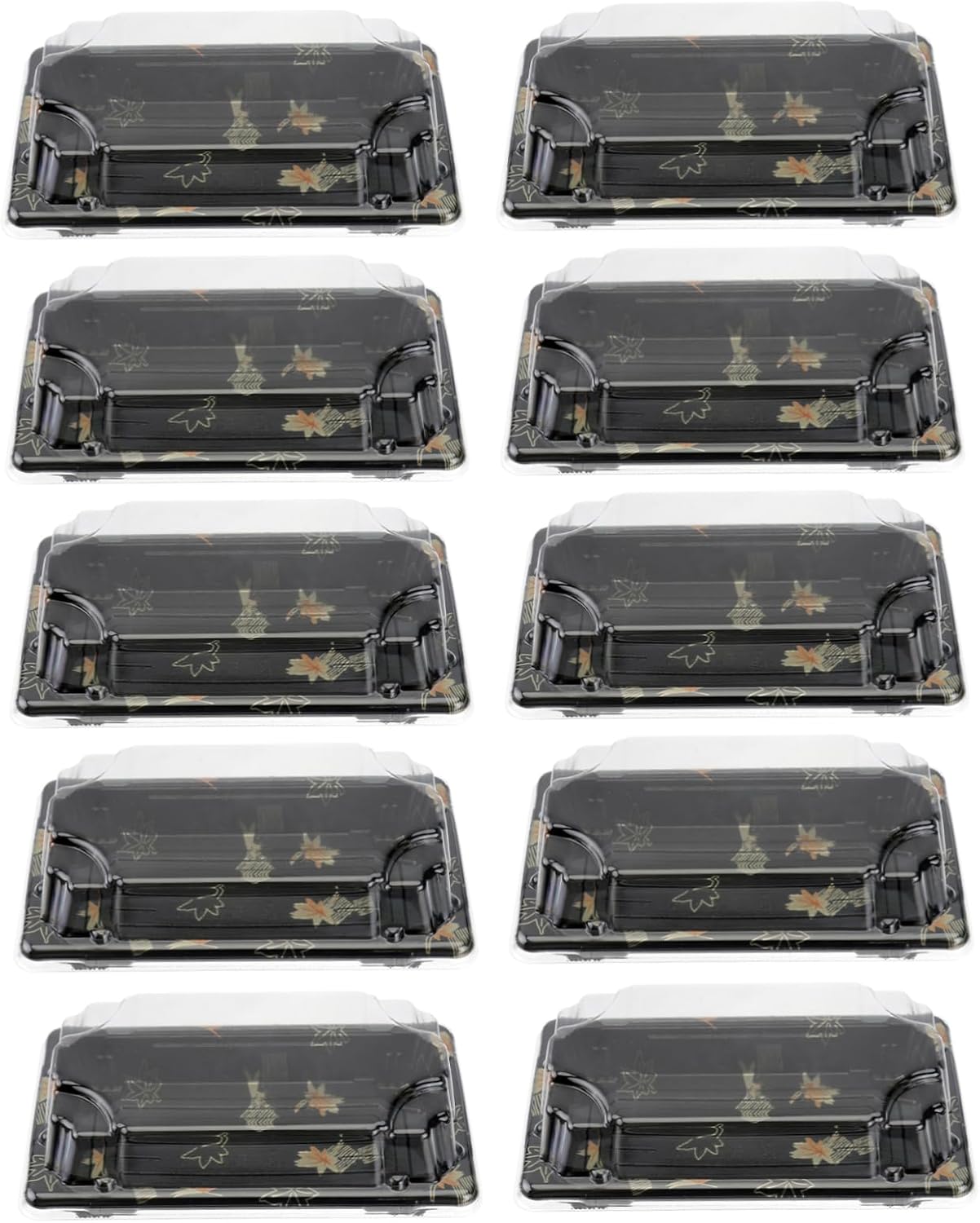 Luxshiny 100Pcs Sushi Trays with Lids, Disposable Sushi Packing Box Sandwich Boxes Fruit Cake Carry Out Container Take Out Boxes