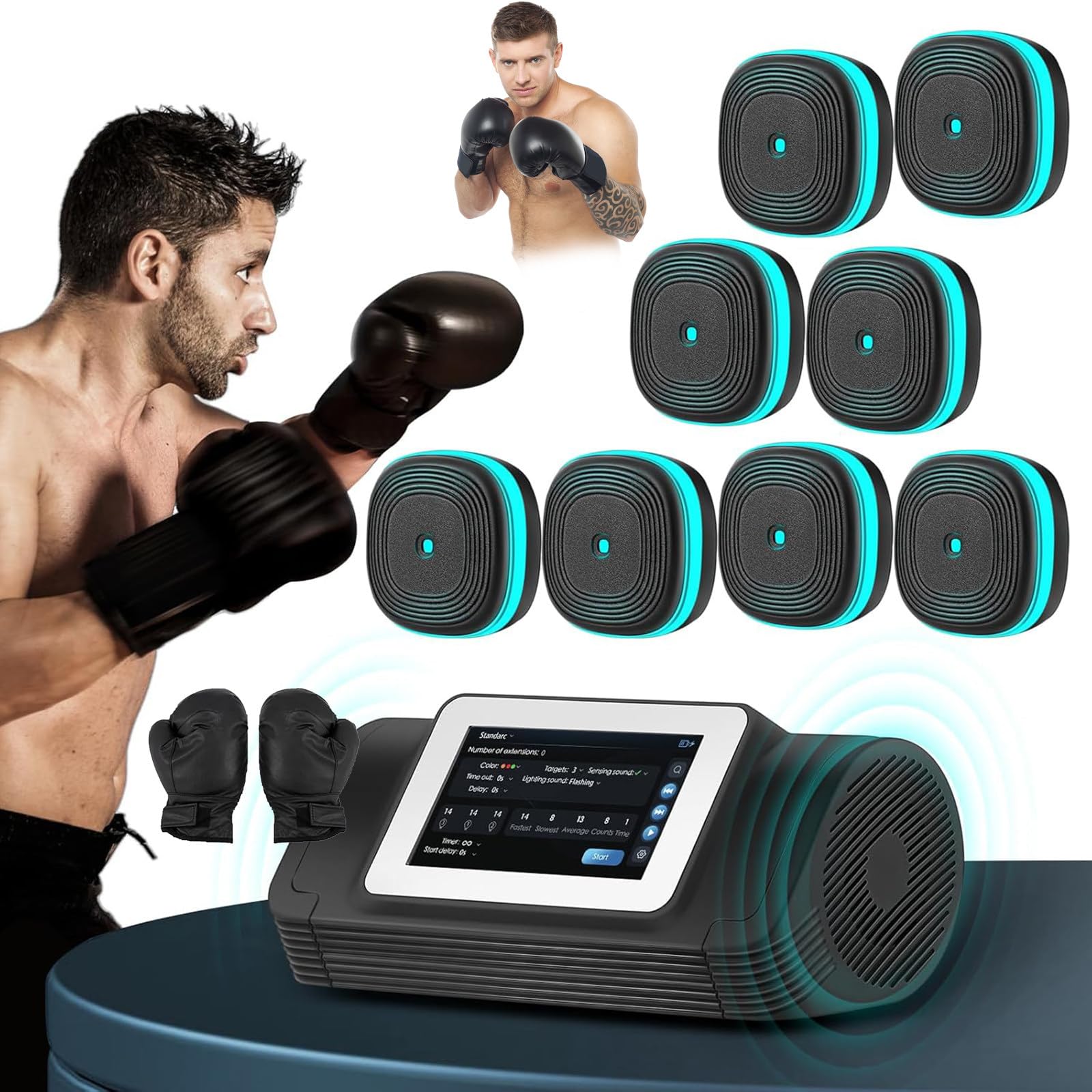 Machine de boxe avec suivi de données et gants de boxe pour sport mural à la maison