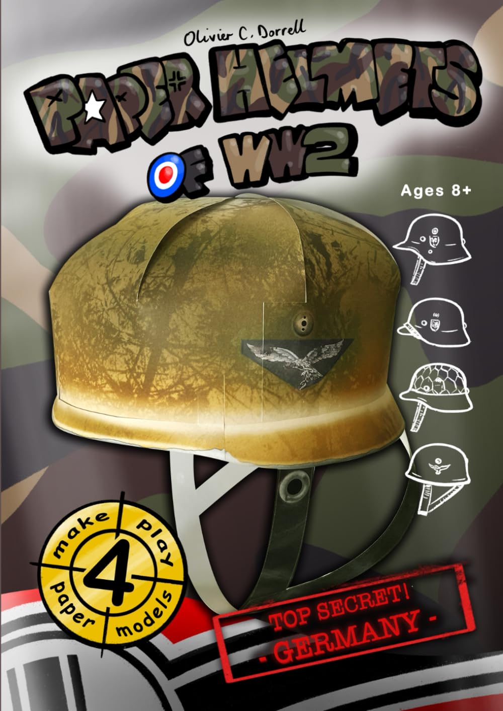 Paper Helmets of WW2 - Germany: 4 paper craft model templates