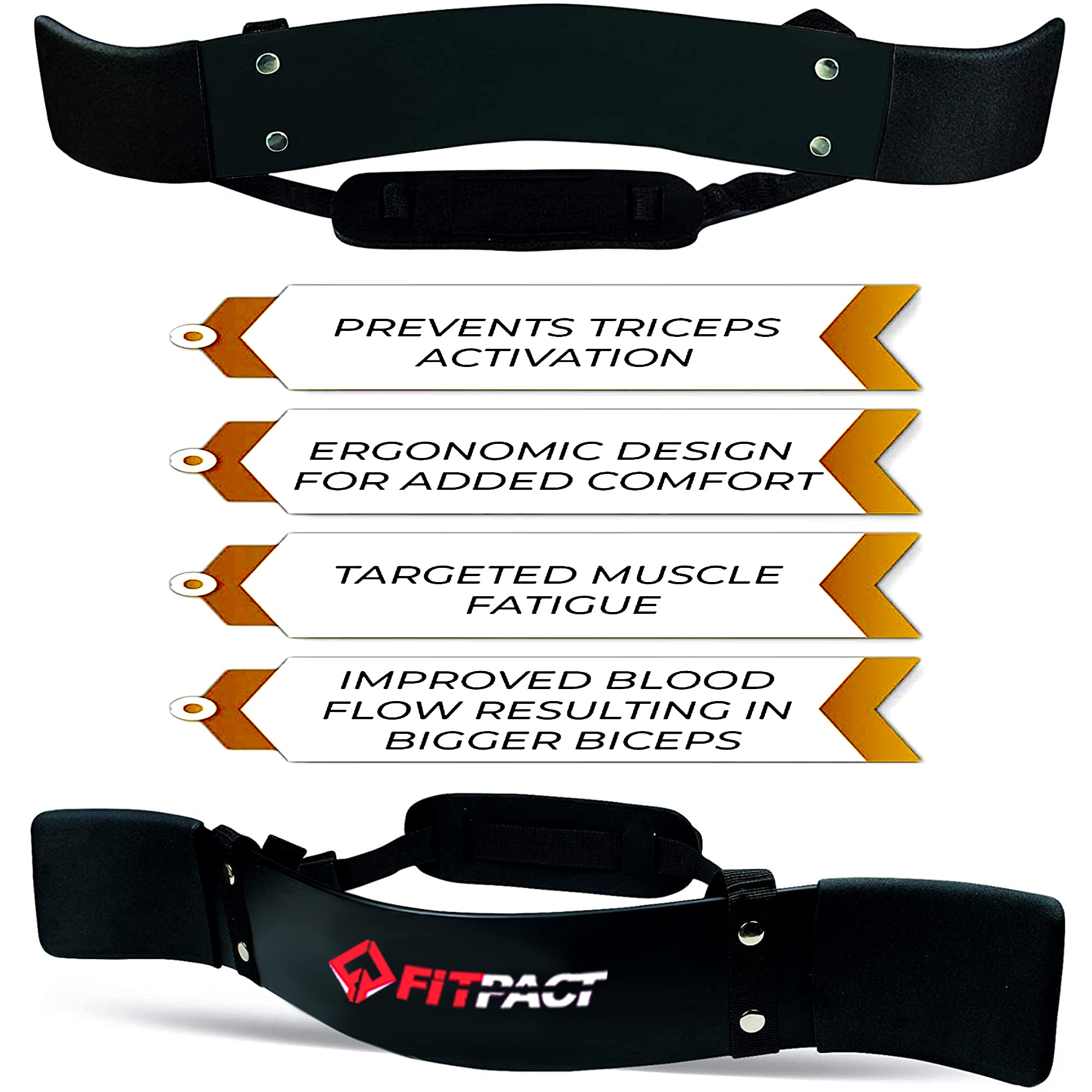 Braccio blaster per bicipiti, tricipiti, manubri, bilanciere, riccioli, costruttori muscolari, bicipiti, isolatore per braccia grandi, bodybuilding, sollevamento pesi, supporto per allenamento di forza e guadagni muscolari