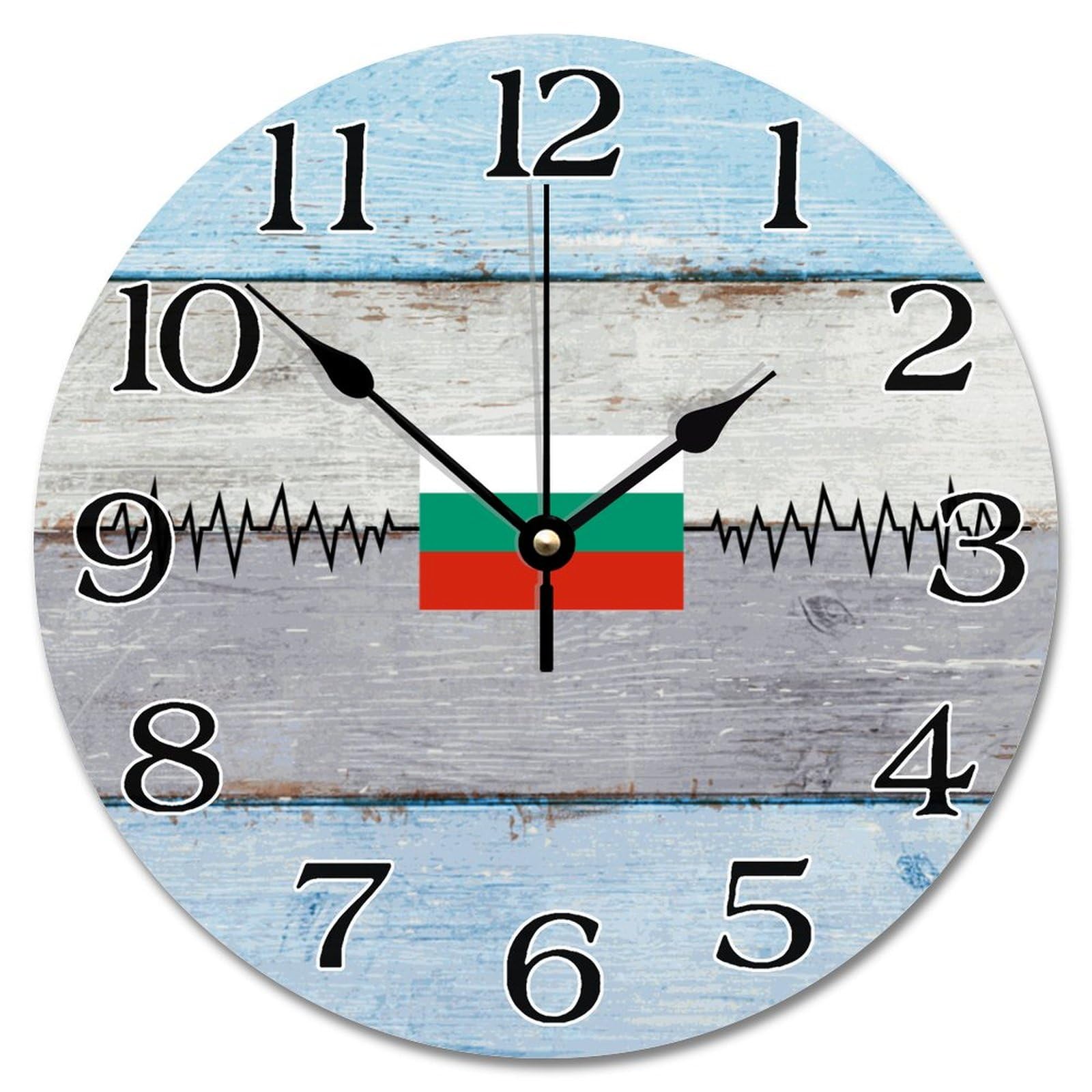 Horloge drapeau Bulgarie décoration murale salon haut de gamme