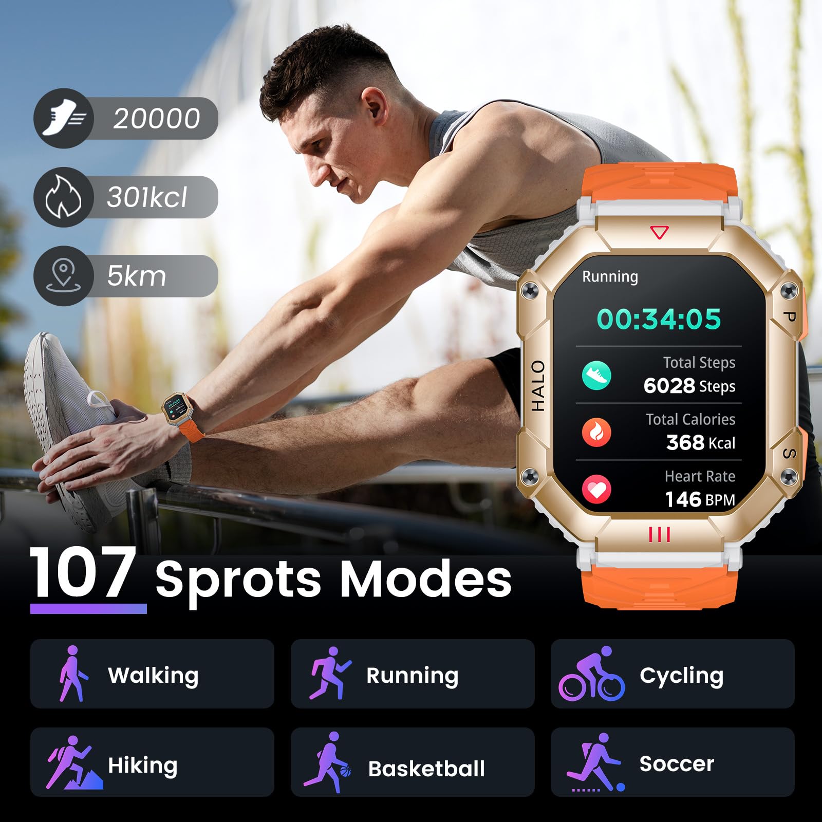 Orologio Smartwatch Uomo Fitness Watch - 2,2\