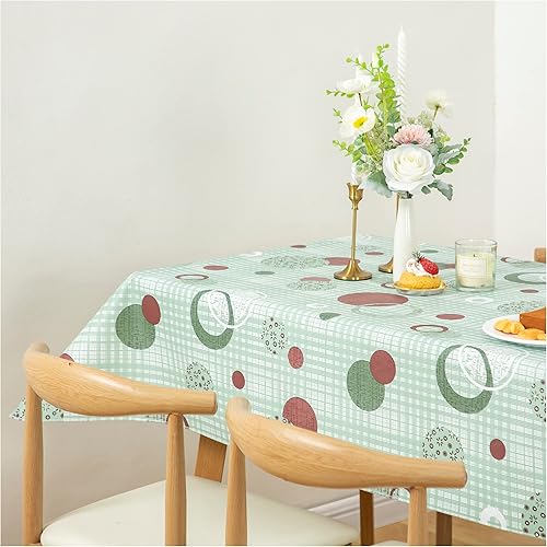 Miniatura 9 de Mantel rectangular de 70 x 52 pulgadas, mantel de vinilo con reverso de franela para mesas rectangulares, cubierta de mesa de picnic de plástico a