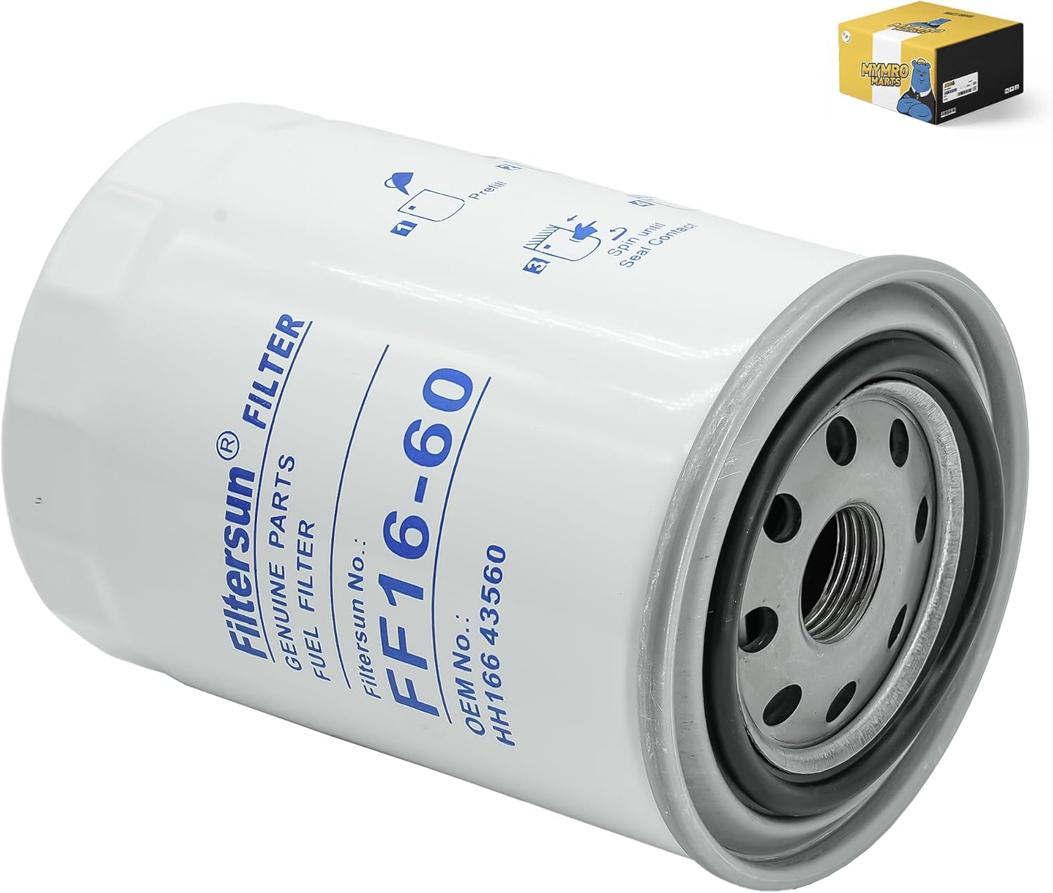 HH166-43560 Fuel Filter Replace 16631-43560 19090-55580 For Kubota V2203 V3307 Engine SVL75 SVL90 M8540 M8560 M9000 M9540