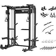MAJOR FITNESS F22 Power Rack, 1600lbs All-in-One Squat Rack with Dual Pulley System, Heavy-Duty Steel Frame, Attachments &amp; Storage for Home Gym Strength Training