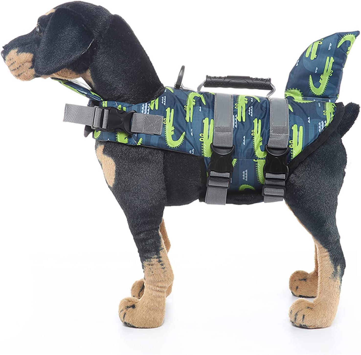 Dog Life Jacket, Large Dog Life Vest, Adjustable Dog Life Preserver, Dog Life Jacket with Handle Dog Floatation Swimming Vest, with Reflective Stripe, for Swimming Boating (M)