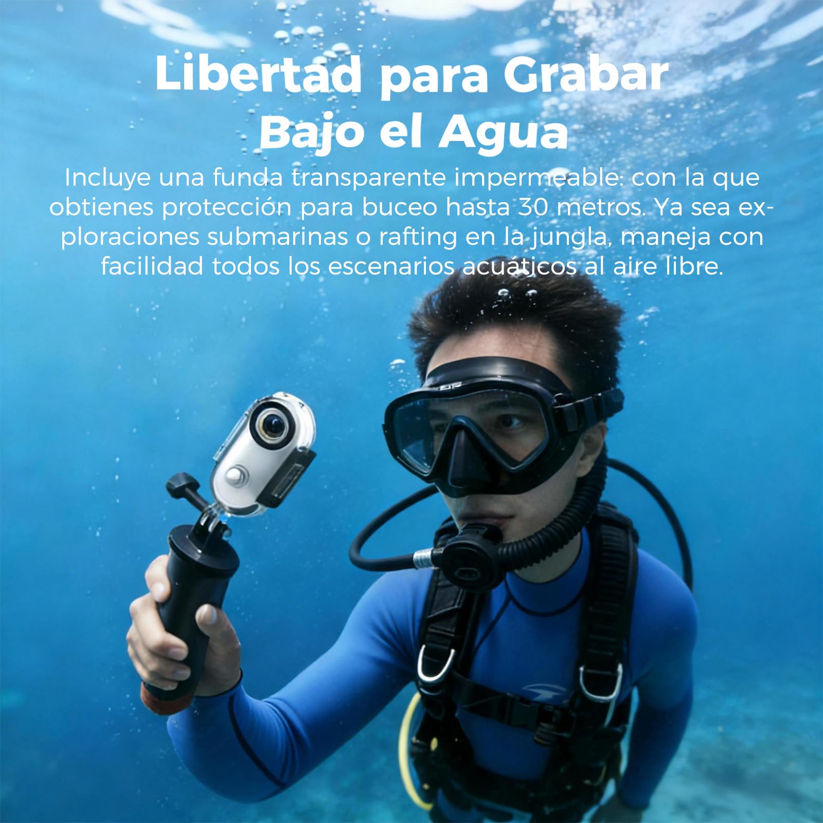 Zeerkeer - Mini Cámara de Acción con Lente Gran Angular de 120°, 1080p, Cámara Deportiva con Cordón Magnético, Clip de 360°, para Casco, Bicicleta, Motocicleta, Deporte al Aire Libre