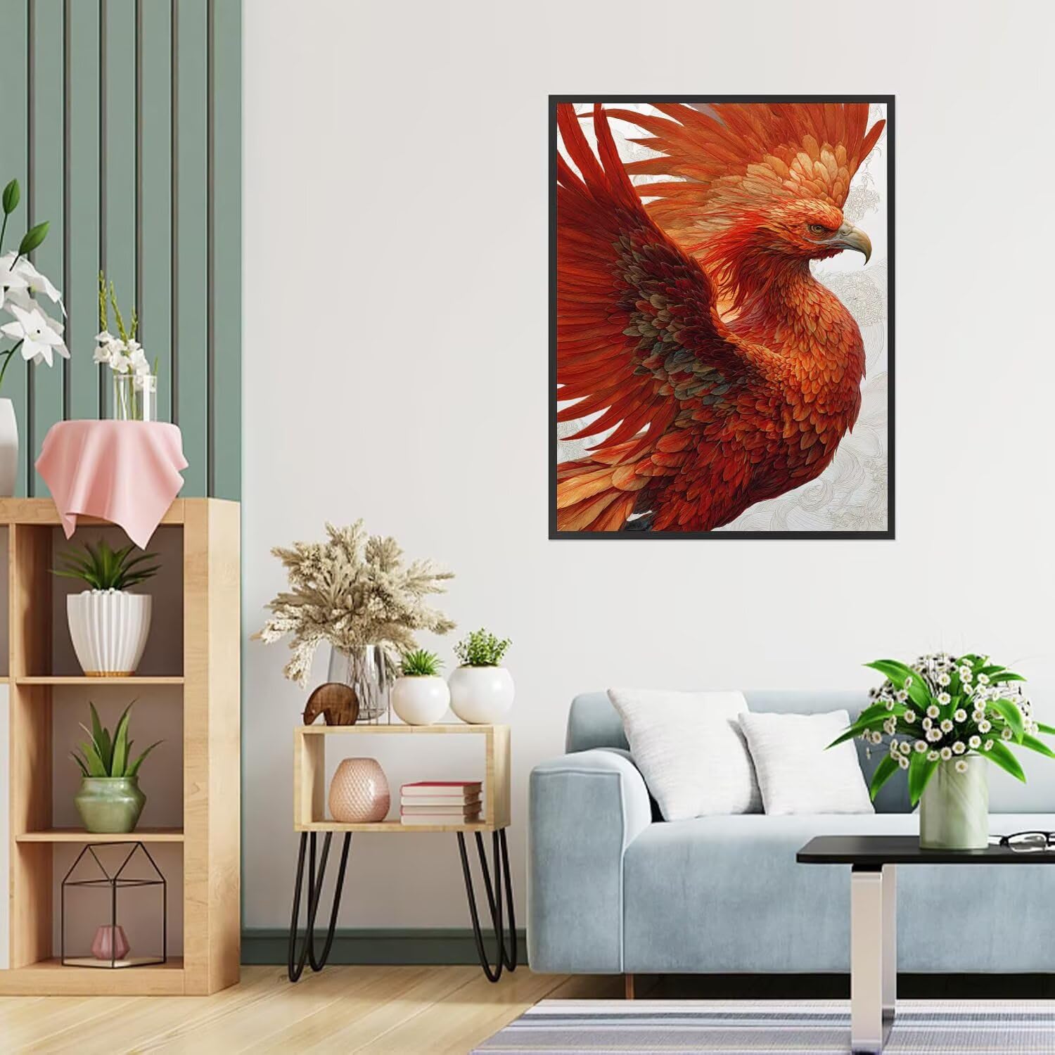 Dipingere con i Numeri Adulti Phoenix, Animali Dipingere con i Numeri Bambini DIY Kit, Set Premium con Pennelli, Decorazione Casa & Creativo Regalo, Attività di Tempo libero 90x120cm z-80