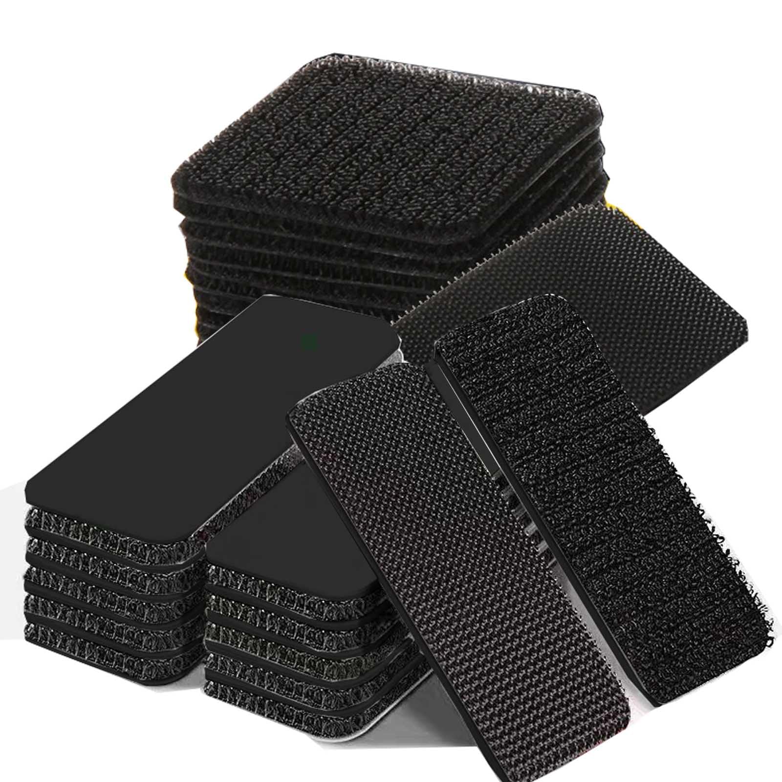 20 Sets Hook and Loop Strips with Adhesive(1x4 Inch & 2x2 Inch),Hook and Loop Tape for Carpet, Couch Cushions, Pedal Board