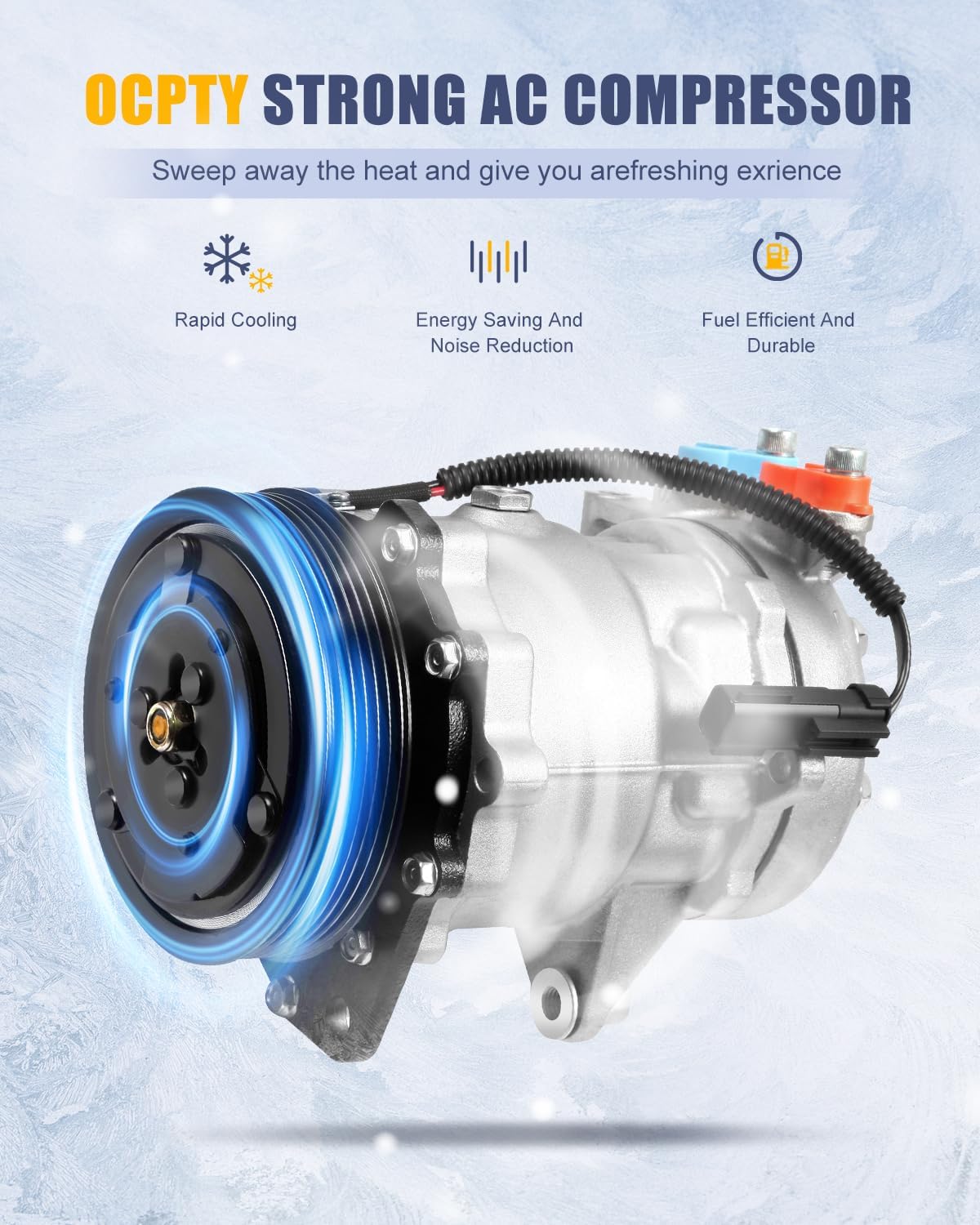 OCPTY AC Compressor for 2002-2005 for Jeep Liberty 3.7L 10000680 1436N 4335 4852 4853 55037466 55037466AE