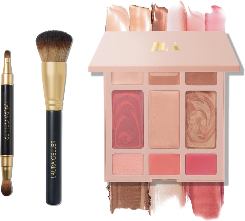 LAURA GELLER Hydrating Cream Color + Glow Makeup Palette & Brush Set