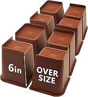 Vista 32 de Paquete de 4 elevadores de cama de 1 pulgada, elevadores de muebles de 2 pulgadas, negros, elevadores de cama resistentes para mesa, sofá, silla