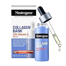 Banque de collag&egrave;ne Neutrogena S&eacute;rum pour le visage &agrave; 15 % de vitamine C, le s&eacute;rum &agrave; la vitamine C pour le visage aide &agrave; cr&eacute;er du collag&egrave;ne pour une peau &eacute;clatante et d'apparence rebondie, un traitement des tons de peau in&eacute;gaux, sans parfum, 0,5 fl. oz