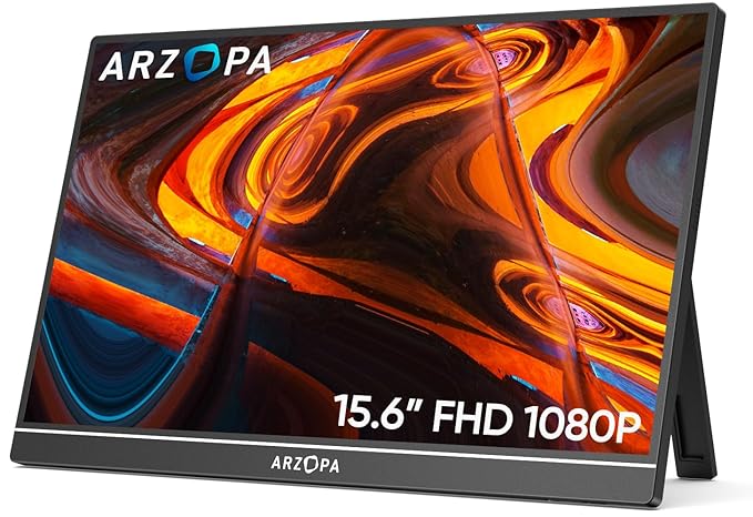 Buy ARZOPA Portable Monitor 15.6 FHD 1080P – Ultra-Slim Portable Laptop Monitor with Kickstand – IPS Display for PC, MAC, Phone, Xbox, PS5 – USB C & HDMI Connectivity – A1 at Rs. 17099