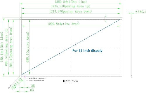 Miniatura 3 de 55 pulgadas 10 puntos infrarrojos interactivos IR pantalla táctil superposición marco controlador libre, diseño para Touch TV, monitor táctil,