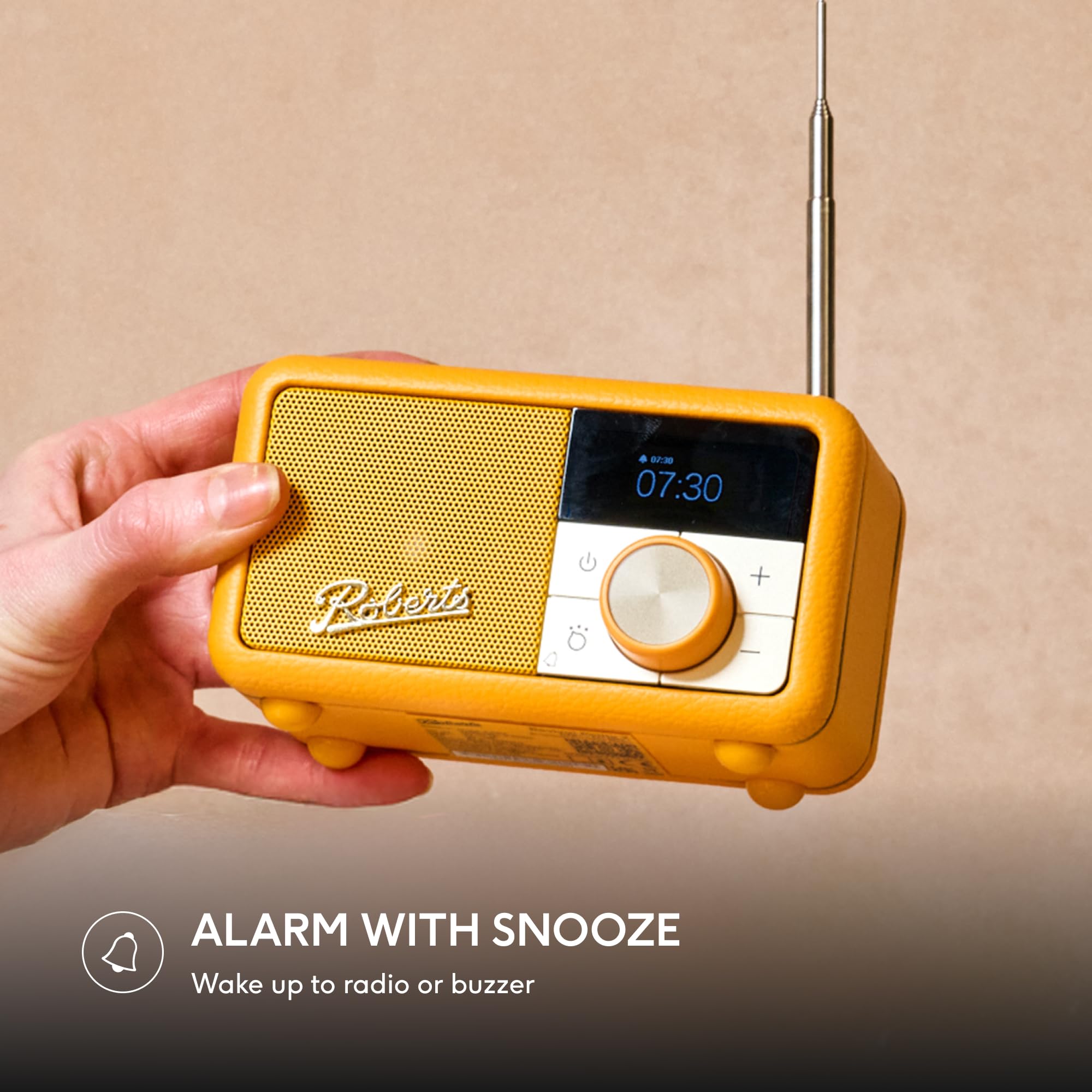 Roberts Revival PETITE2 - Radio Digital FM/Dab/Dab+ con Bluetooth, Color Amarillo Sunburst