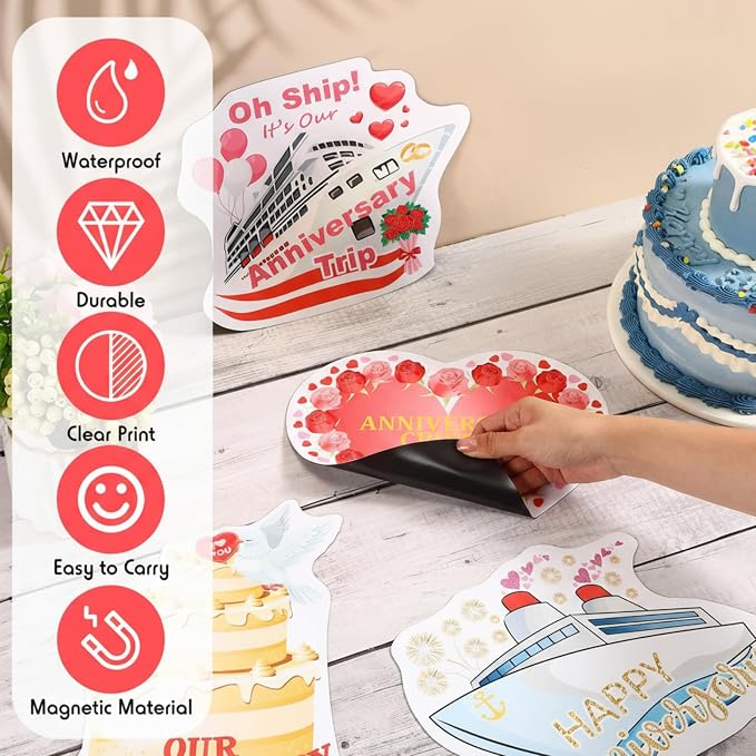 4 Imanes Decorativos para Puerta de Crucero Aniversario Grandes miniatura 4