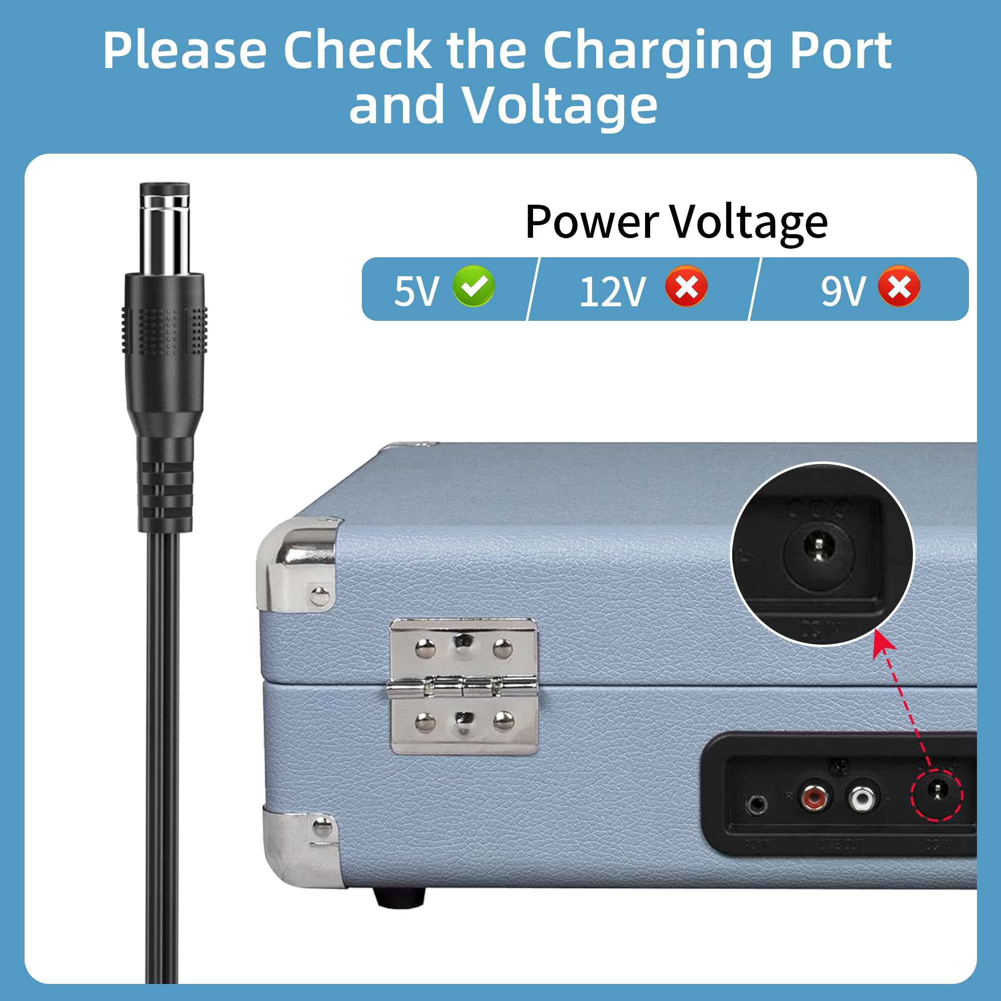 Amazon.com: 5V Power Cord for Crosley CR8005F CR8005D Record