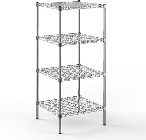 Miniatura 181 de Kit de estantería de alambre cromado de 4 niveles de 24 pulgadas de profundidad x 24 pulgadas de ancho x 64 pulgadas de alto Unidad de estante