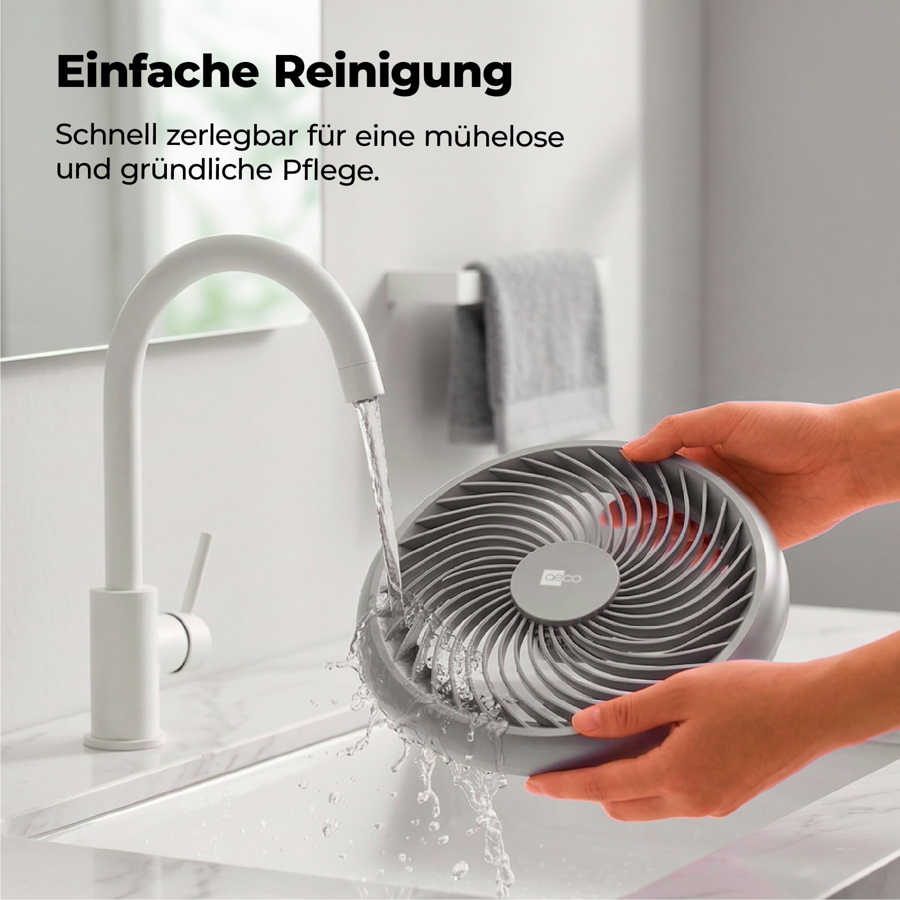 aeco AirX Duo 2in1 Tischventilator & Standventilator mit Fernbedienung | 61-118 cm Höhe | 135° + 85° Omni-Oszillierend | 4 Geschwindigkeit & 6H Timer | Leiser Fan für Schlafzimmer Büro Wohnzimmer