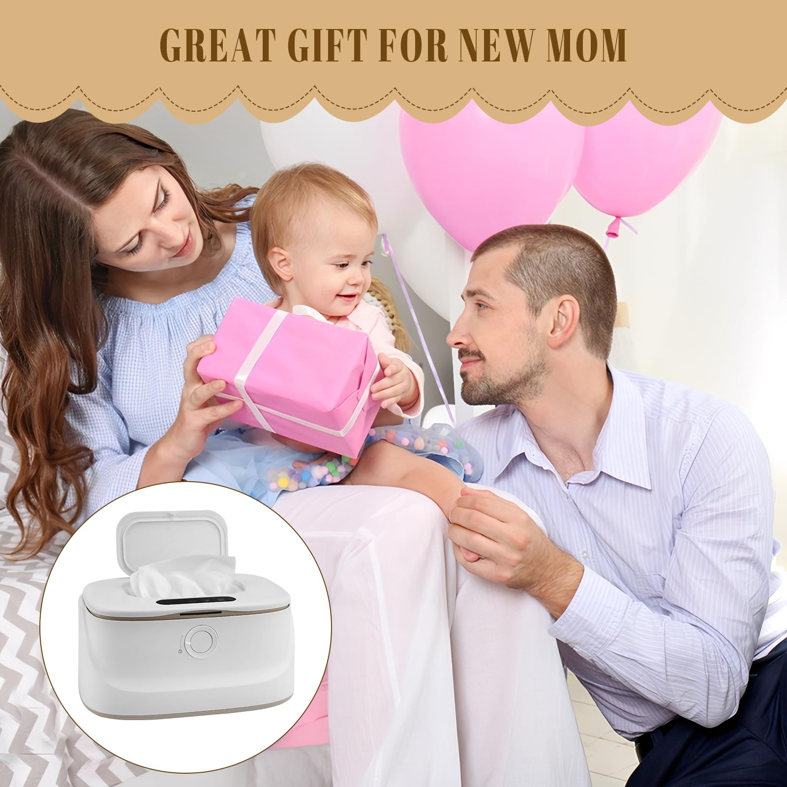 Chauffe-lingettes pour bébé, 3 températures et 3 veilleuses chaudes, chauffage rapide, chargement USB, chauffe-lingettes portables pour bébé dans la voiture, à la maison, dans la chambre de bébé