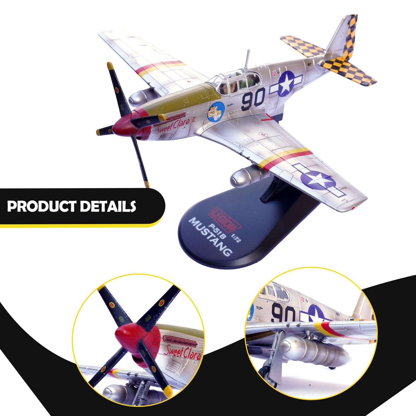 Modelo de Avión de P-51B en Escala 1:72, Adorno de Regalo Simulado para