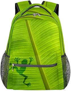 Frog Mochilas escolares para meninas, estudantes, resistente à água, sapo, gotas de água, bolsa escolar de viagem para mulheres/homens, mochilas universitárias, Multi, Medium