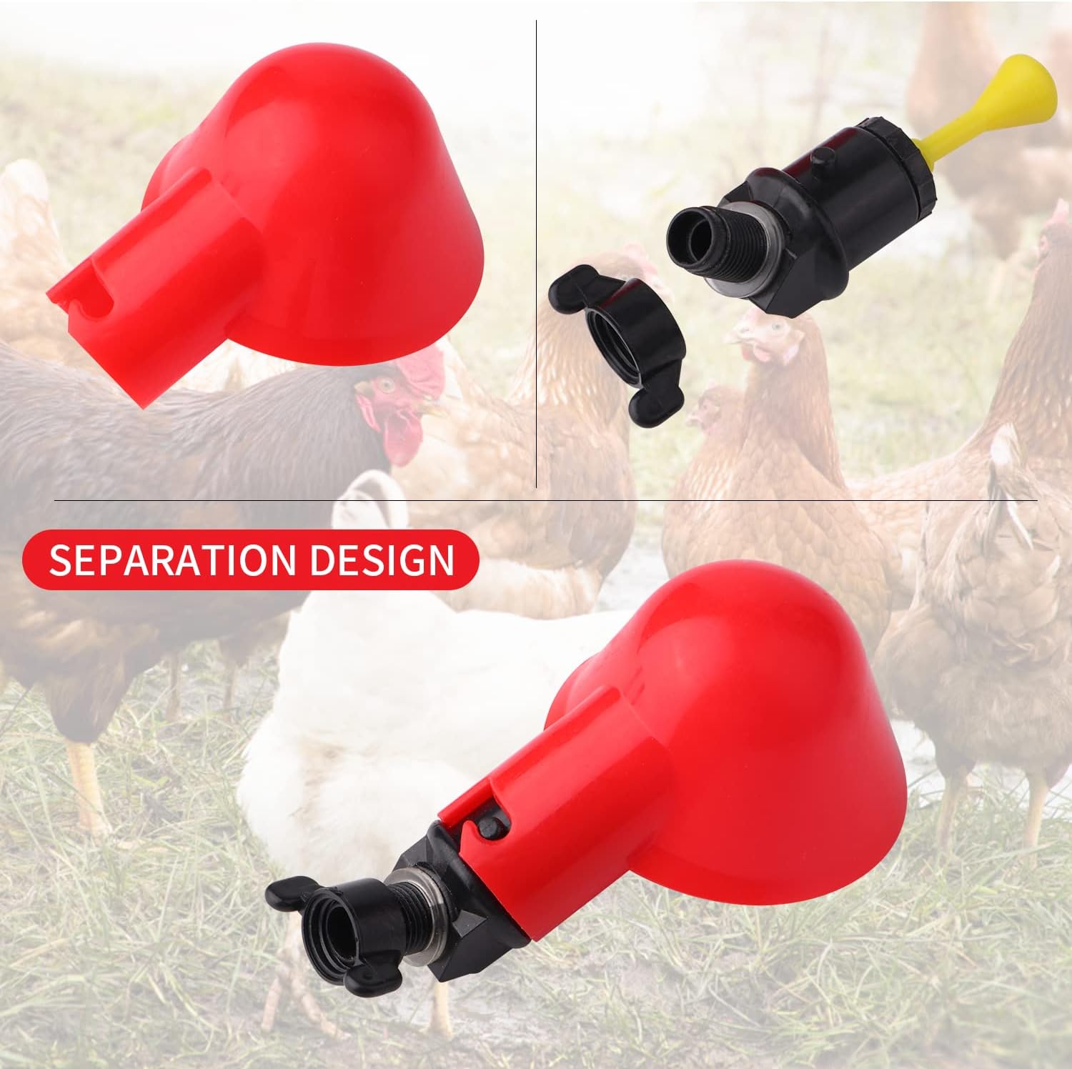 sansheng Chicken Water Cups,Poultry Water Cups with Drill Bit,Automatic Poultry Waterer for DIY Poultry Quail Duck Chicken Bird Drinker(12 Pack) : Everything Else