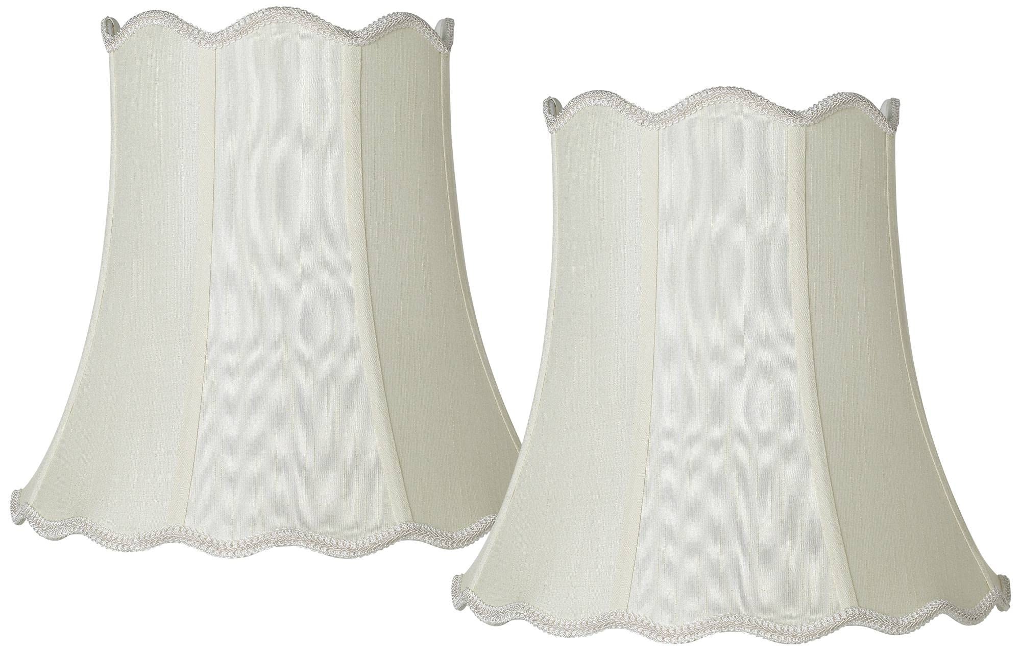 Set of 2 Scallop Bell Lamp Shades Cream Medium 10