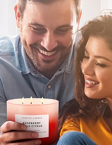 Miniatura 3 de Velas grandes perfumadas, de citronela para interior y exterior, hechas con soja natural y aceites esenciales, 3 mechas, larga duración, 80 horas de