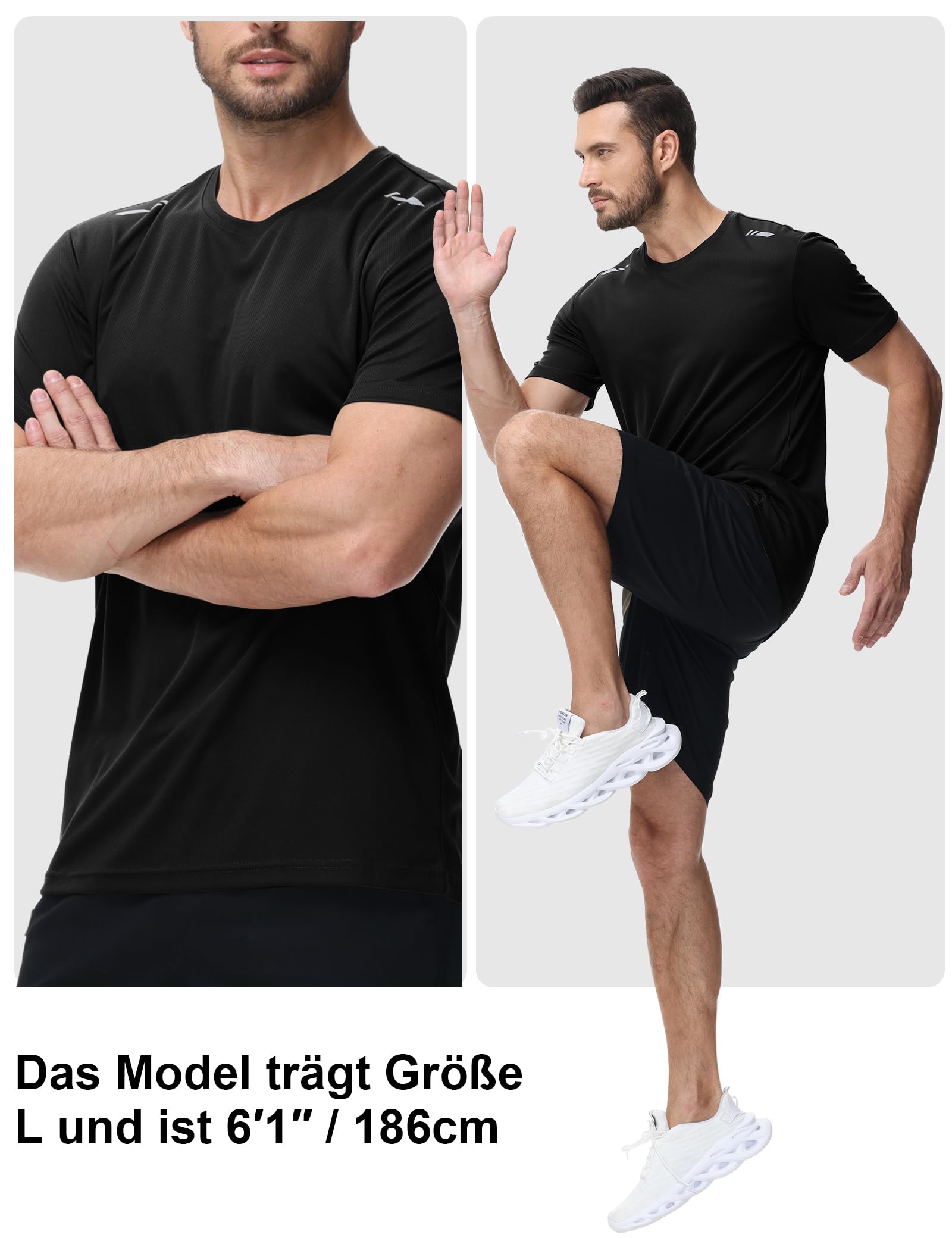 Camiseta Deporte Hombre, Pack de 3 Camisetas Manga Corta Hombre, Transpirable Deportiva Running Gimnasio Camiseta Gym Hombre