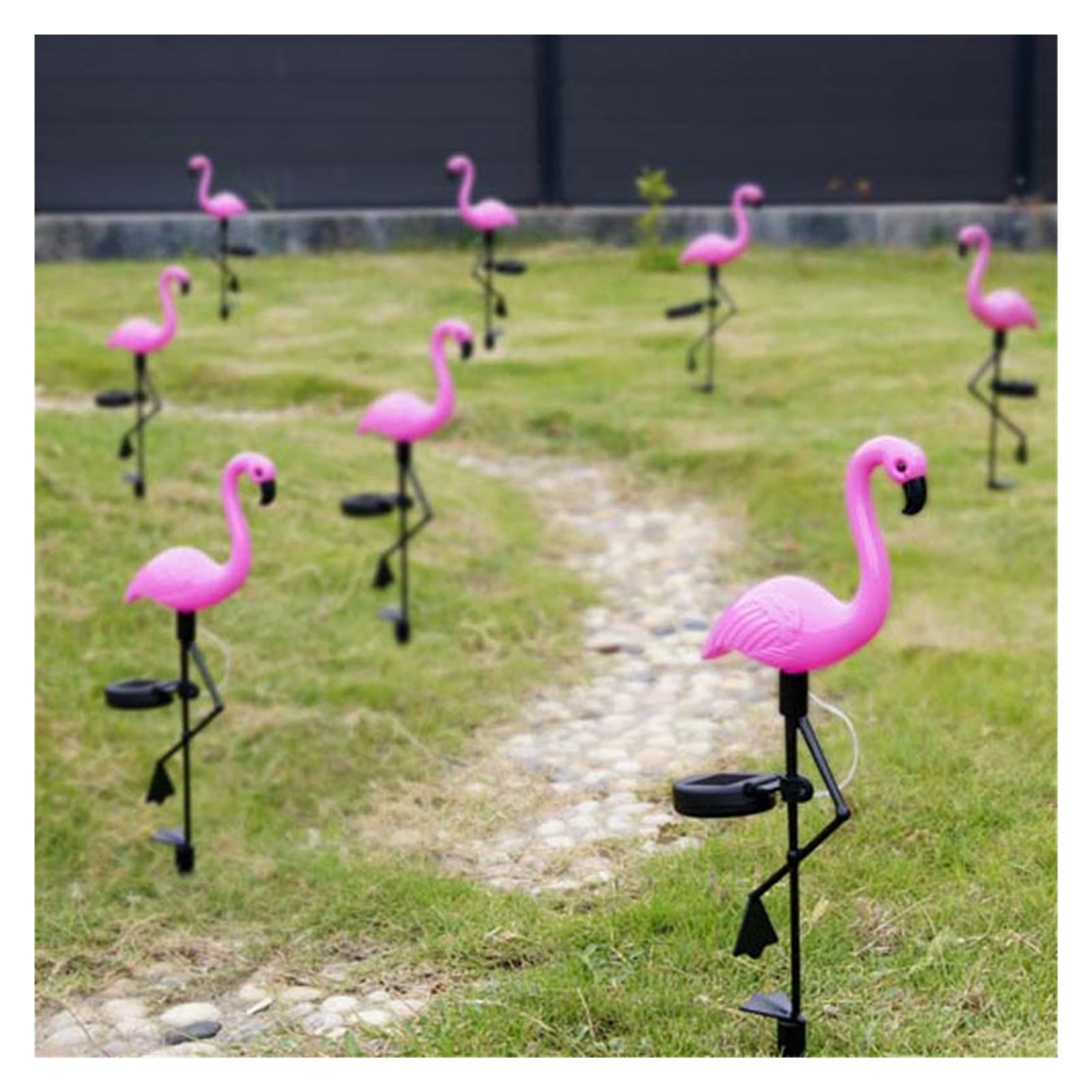YWBL-WH Flamingo Lampada da Giardino a Energia Solare per Percorso da Giardino, Guscio PS Ecologico con Bellissimi Colori, modalità di Alimentazione Solare per impermeabilità All'aperto
