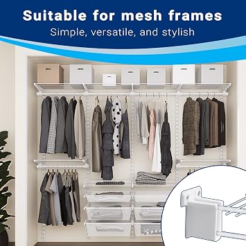 4 Pcs Wire Shelf End Bracket, Designed for Closetmaid Wire Shelving, Wall Mount Brackets for Shelves Closet, Screws Included, Wire Shelf Clips, wall Shelf Brackets, Closet Wire Shelving