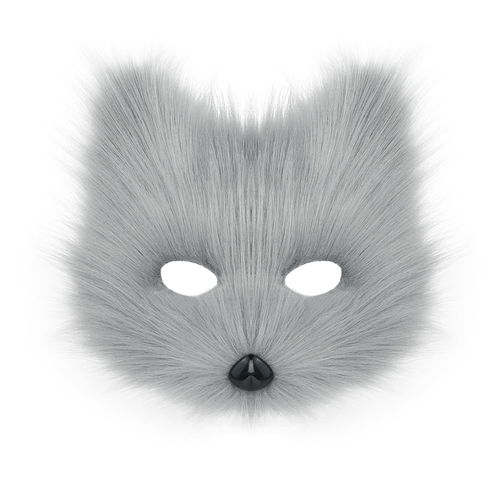 hbbhml Fox Cat Mask Wolf Faux Fur Fluffy Animal Cosplay Costumes Face Masks for Masquerade Christmas Halloween Carnival