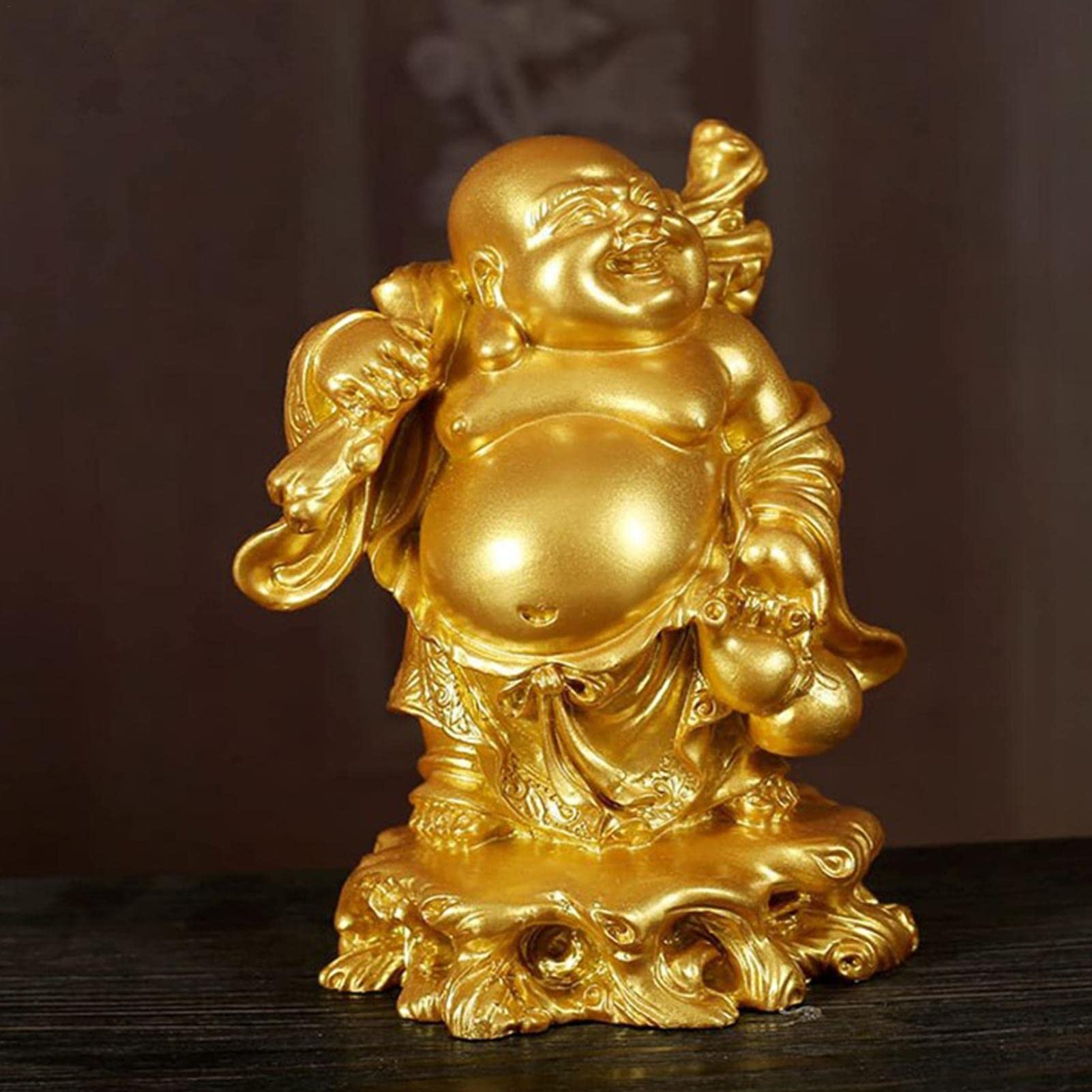 Amazon｜布袋 置物 ゴールド 七福神 布袋様 仏像 弥勒菩薩 オブジェ 