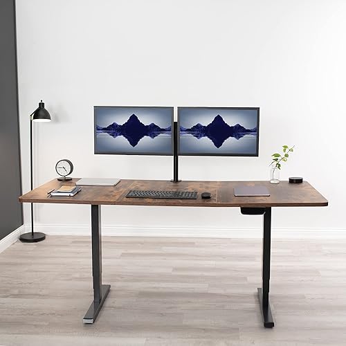 Vista 70 de VIVO DESK-TOP72-30D - Mesa universal de 71 x 30 pulgadas para marcos de escritorio estándar y sentados a pie, altura ajustable para el hogar