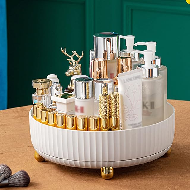 Lazy Susan Plastic Clear Rotating Turnable Cabinet Organizer - Round Turntable Storage Tray - Rotating Organizer for Makeup, Cosmetics Organizer, Turntable for Countertop Table Pantry Bathroom