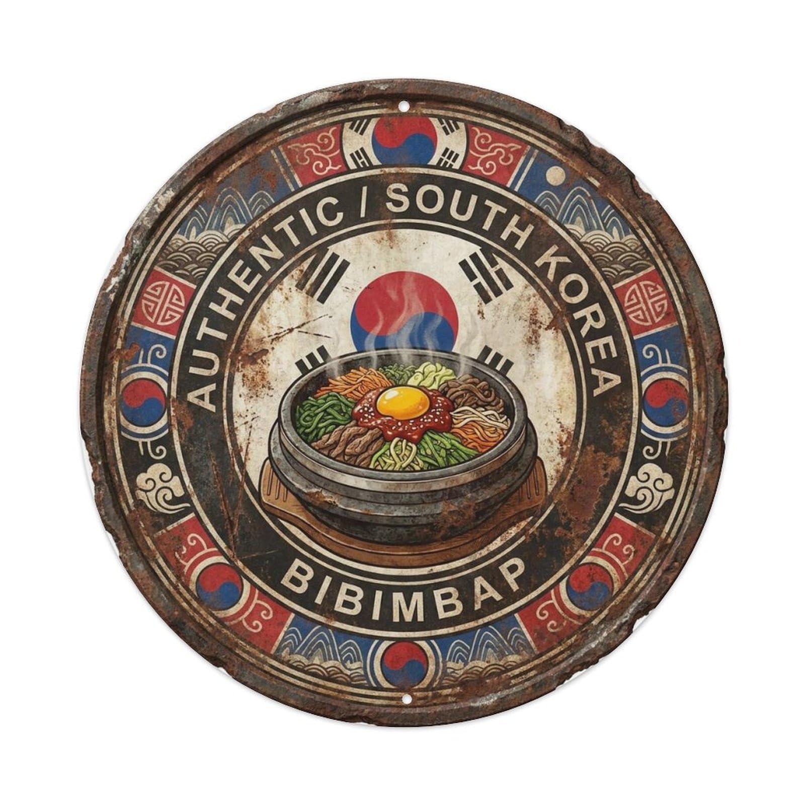 South Korea Travel Bibimbap Korean Rice Dish Cuisine Metal Tin Sign