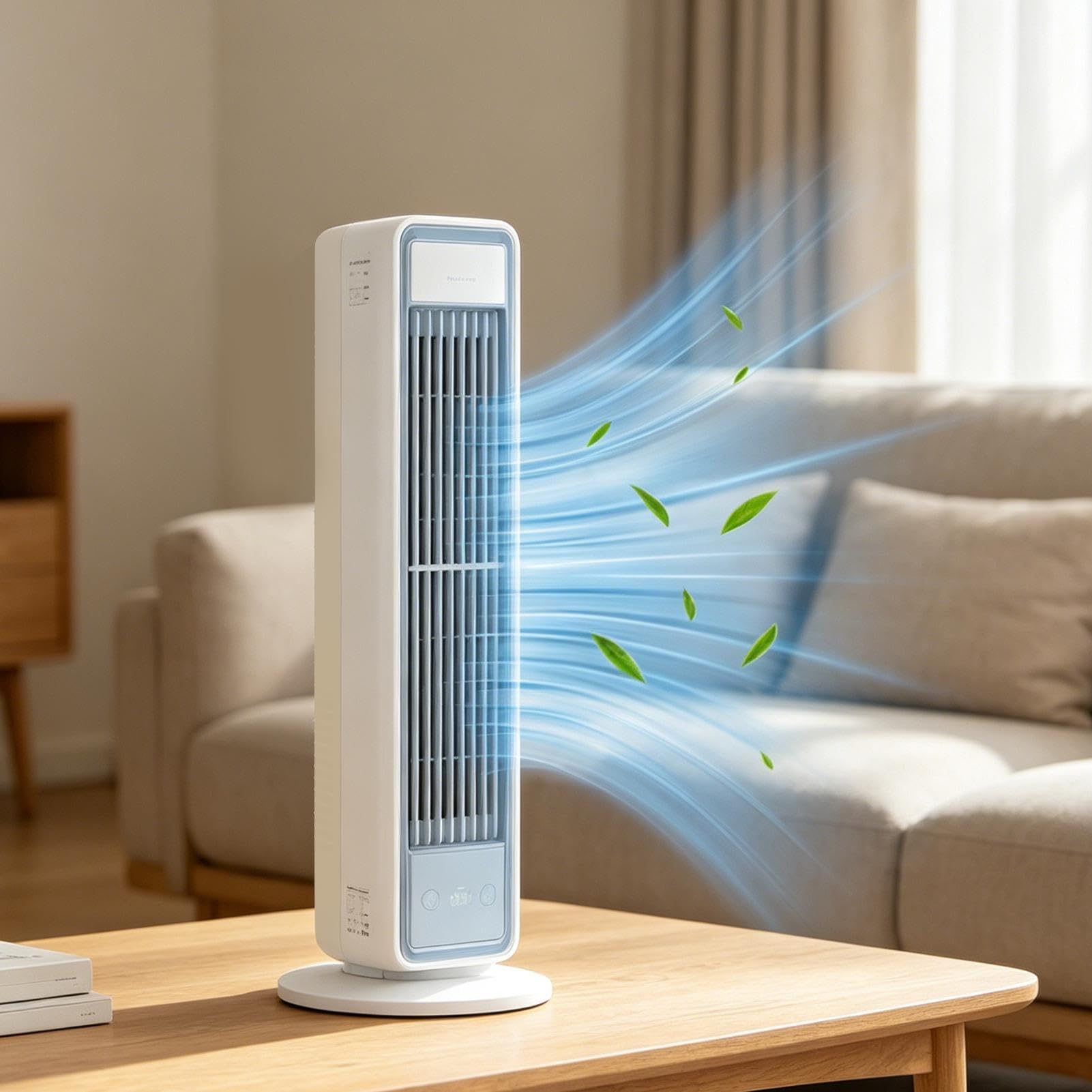 Generico Ventilatore a Torre Senza Pale per la Camera da Controllo touch | Ventilatore A Pianta Portatile Per Camera Da Per Dormitorio Ufficio Appartamento Soggiorno Ristorante