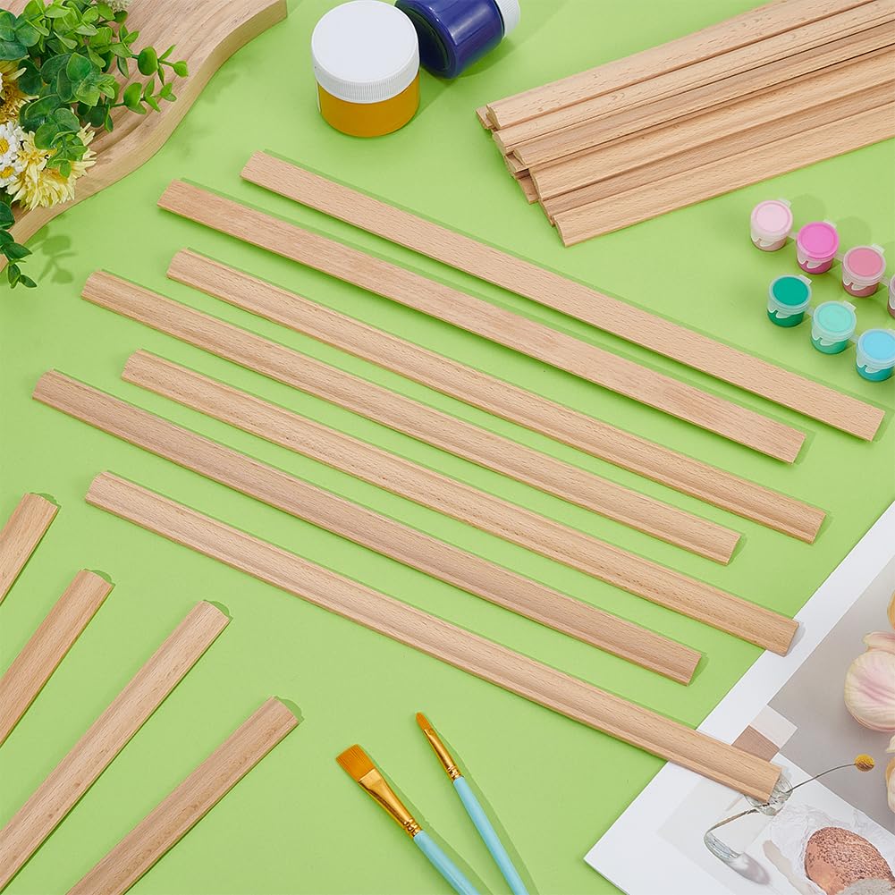 OLYCRAFT 25 Stück Unfertige 3D Holzleiste 40cm DIY Zierleiste Zylindrischer Halbholzrahmen Dekorative Holzleiste Für Wände Türen Decken Schränke Und Fenster
