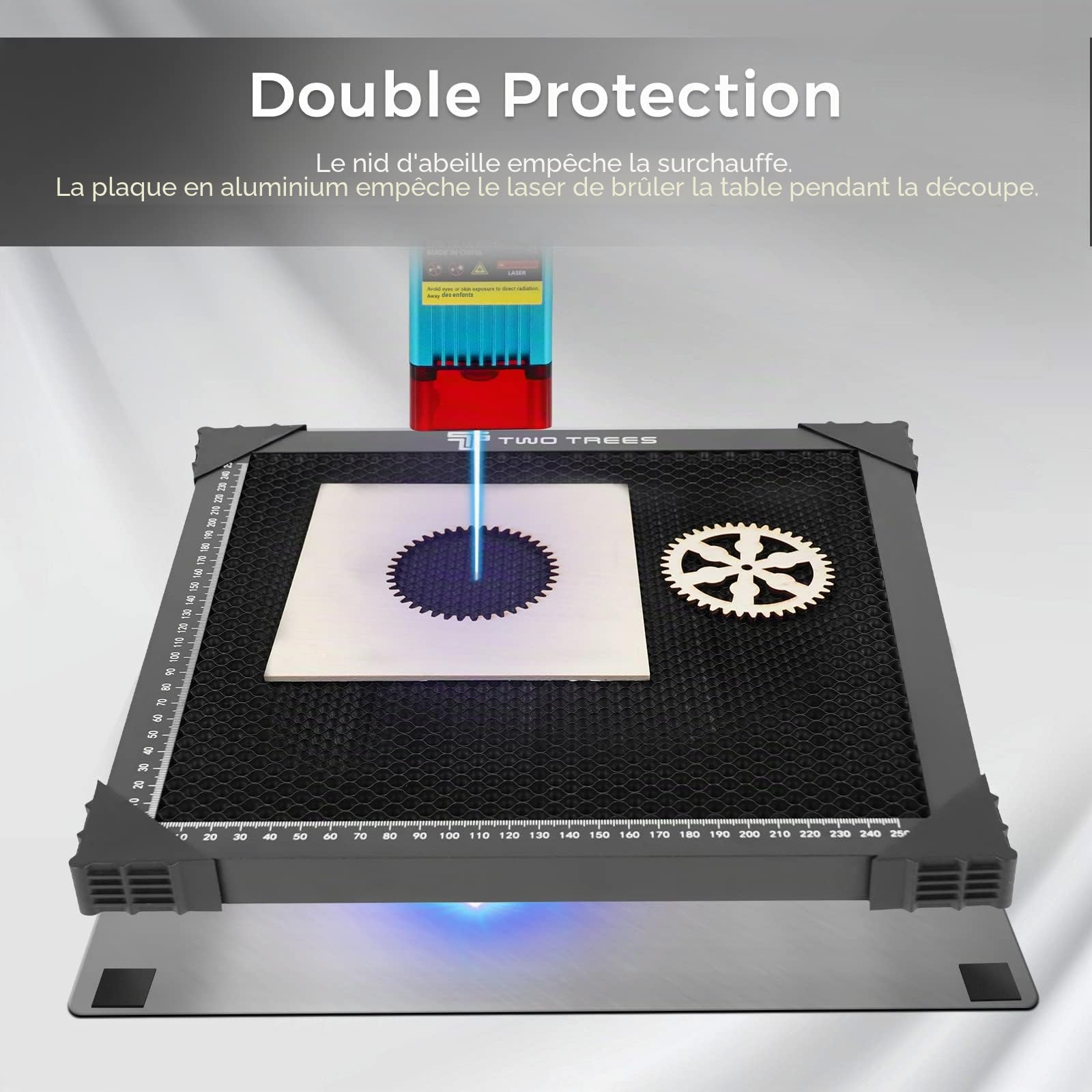 Table en Nid d'abeille, Table de Travail en Nid d'abeille pour Machine à Graver 300x300x22mm Grille en Nid d'abeille avec Plaque en Aluminium pour Les Machines de Gravure au CO2 et au Laser