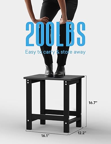 Miniatura 3 de MXIMU Mesa auxiliar Adirondack exterior para exteriores, mesas auxiliares cuadradas resistentes a la intemperie, mesa auxiliar para exteriores,