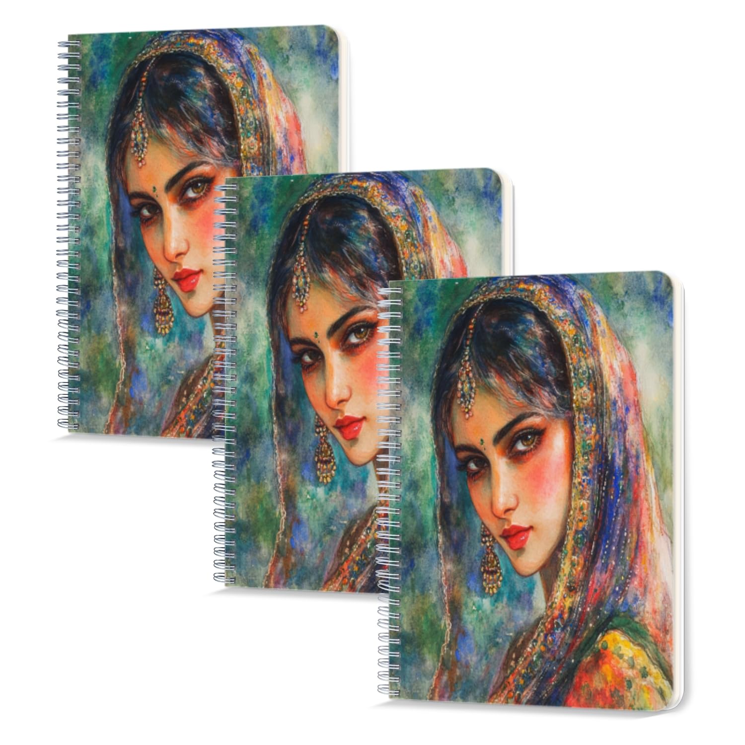 Lined Spiral Notebook,100 Pages,5.71x 8.26 inches Double-Wire Spiral Journal Notebook for Study and Notes Graceful Traditional Beauty