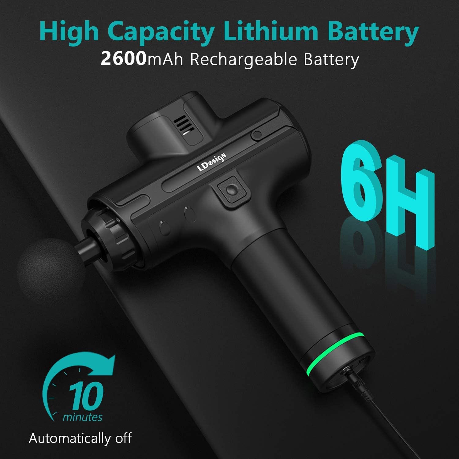 LDesign Massage Gun, High-Torque Brushless Motor Professional Deep Tissue Percussion Muscle Massager, 30 Speed High-Intensity Vibration, 11 Massage Heads, Black 122-A03
