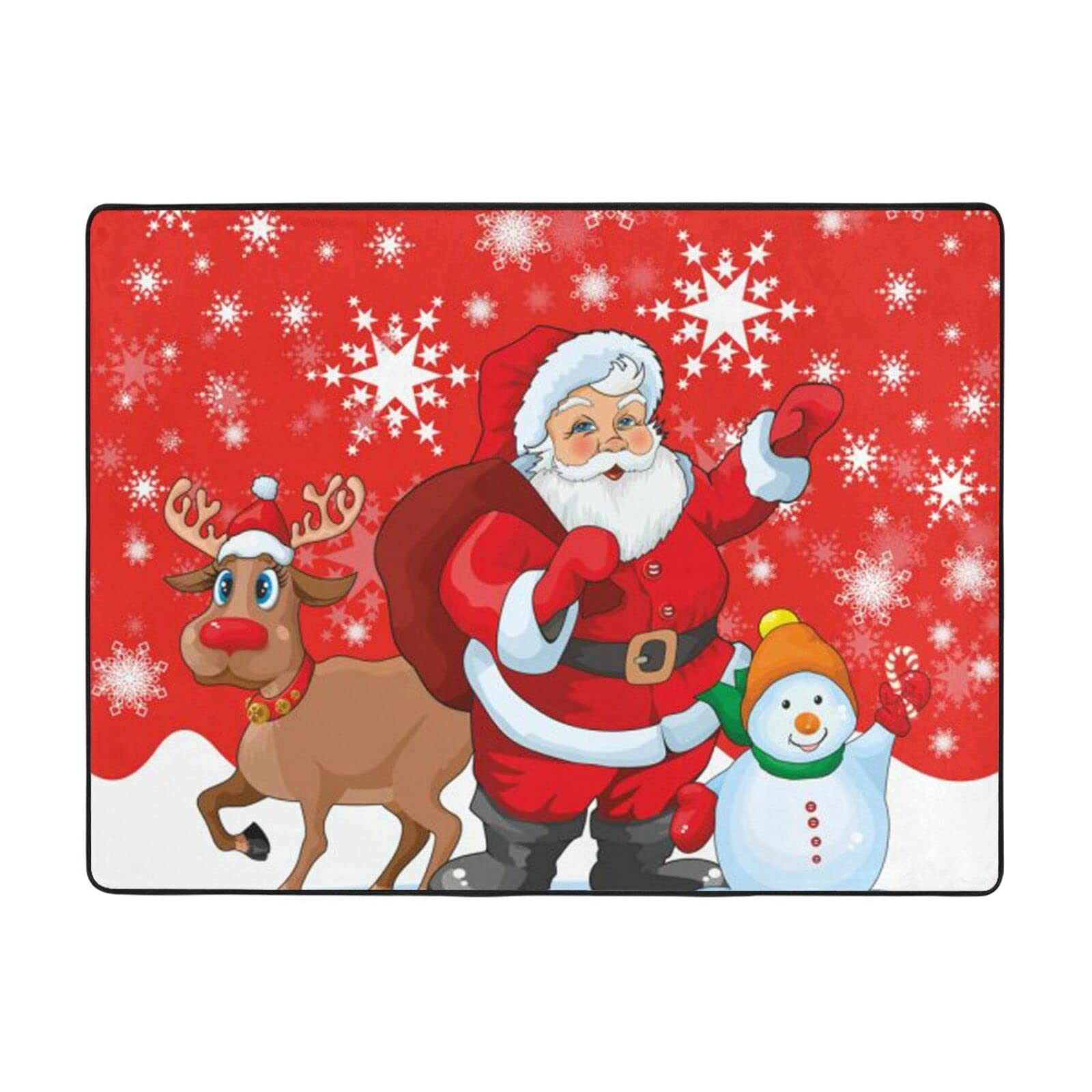 Tapis de sol Noël avec renne et bonhomme de neige, cadeau idéal pour les fêtes