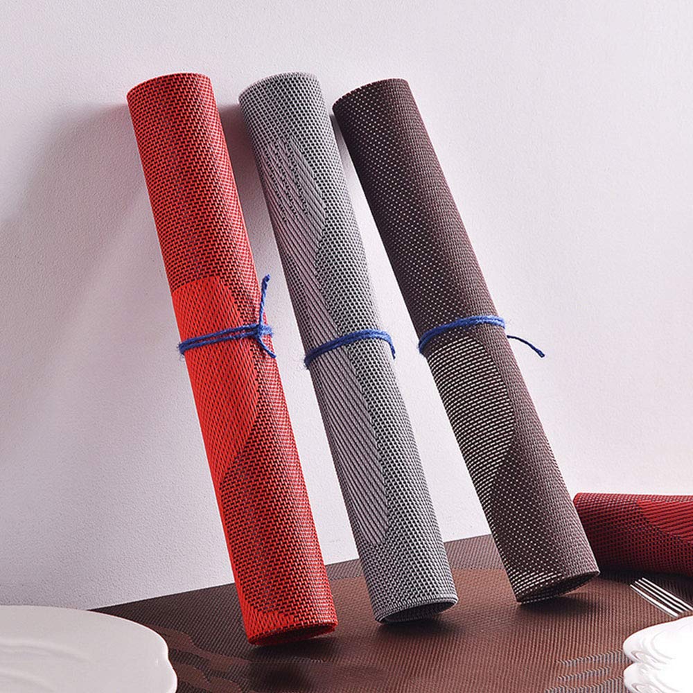 Sets de Table Antidérapant Lavable en PVC 30 x 45 cm, Résiste à la Chaleur Rigide Antitaches Lot de 4, Durable
