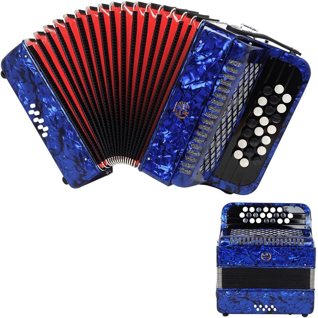 Amazon.com: Bayan acordeón 22 teclas 8 graves azul marino instrumento ...